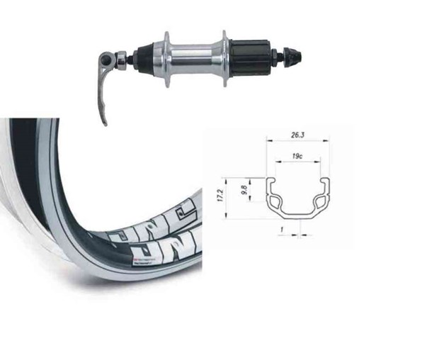 Kotač II 26" kaseta Mach1 ER-10 SREBRNI QR 36h