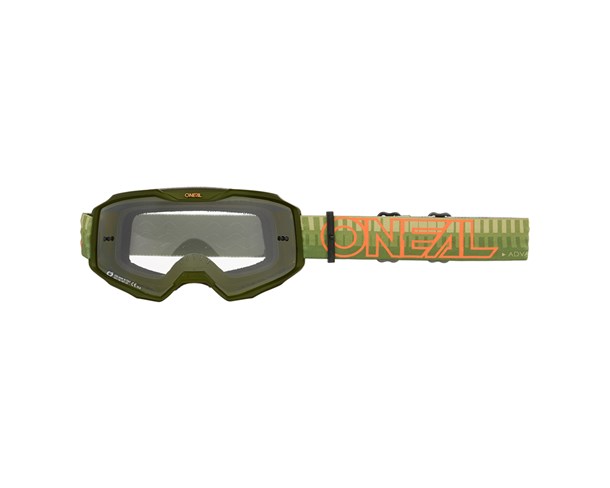 Goggle O'Neal B-10 STRIPED V.26 green/orange - clear