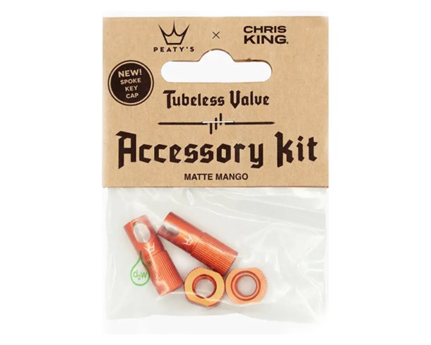 Peaty's accessory kit Tubeless ventila 42mm Orange