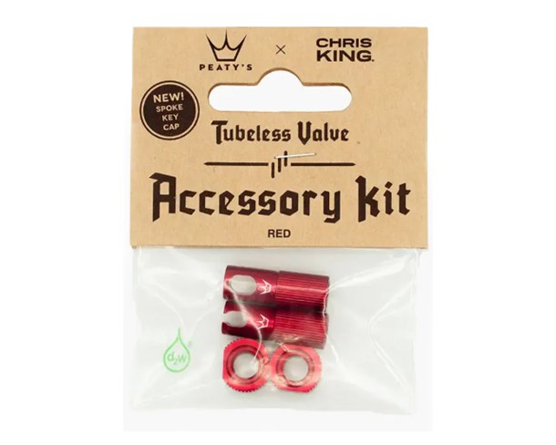 Peaty's accessory kit Tubeless ventila 42mm Red