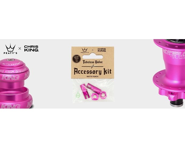Peaty's accessory kit Tubeless ventila 42mm Pink