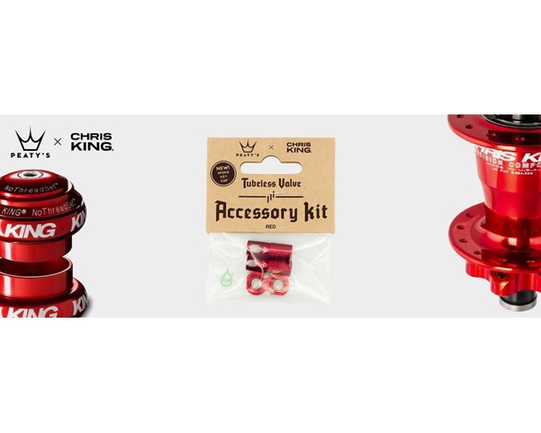 Peaty's accessory kit Tubeless ventila 42mm Red