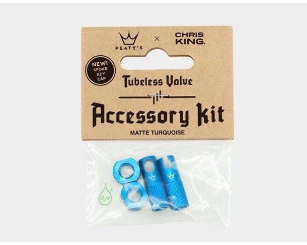 Peaty's accessory kit Tubeless ventila 42mm Turquoise