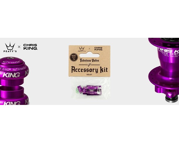 Peaty's accessory kit Tubeless ventila 42mm Violet